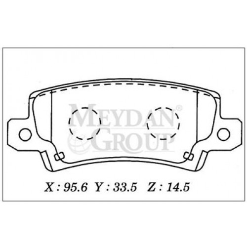 TOYOTA COROLLA- ZZE121- 02/06; ARKA FREN BALATASI (DISK) (95,6X33,5X14,5) (DAIWA)