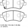 TOYOTA COROLLA- E150- 07/13; ÖN FREN BALATASI DIZEL TIP (DISK)(136,8X61,4X18/136,8X57,9X18) (DA TOYOTA COROLLA- E150- 07/13; ÖN FREN BALATASI DIZEL TIP (DISK)(136,8X61,4X18/136,8X57,9X18) (DA