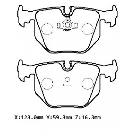 BMW 3 SERI- E46- SD/COUPE- 98/01; ARKA FREN BALATASI (KABLOSUZ) (DİSK) (123X59,3X16,3) (BRAMAX)