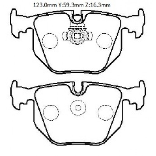 BMW 3 SERI- E46- SD/COUPE- 98/05; ARKA FREN BALATASI (KABLOSUZ)(DİSK) (123X59,3X16,3) (BRAMAX)