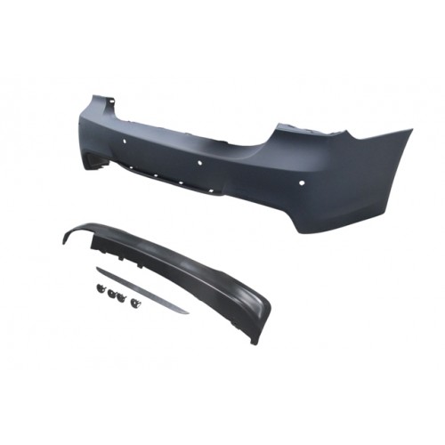 (YENİ ÜRÜN!!!)BMW 3 SERI- E90- 05/11; ARKA TAMPON ASTARLI (SENSÖR DELİKLİ/KARLIKLI/TEK EGZOSLU/ÇEK.KAPAKLI) M-TECH