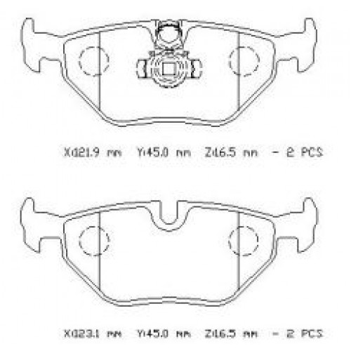 BMW 5 SERI- E39- 96/00; ARKA FREN BALATASI (KABLOSUZ)(DİSK) (121,9X45X16,5/123,1X45X16,5)(BRAMAX)