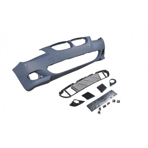 (YENİ ÜRÜN!!!)BMW 5 SERI- E60- 04/07; ÖN TAMPON (IZGARALI//PLAKA PLAST.)SEN.DELİKLİ 18MM/F.YIK.LI) (M-TECH) ASTARL
