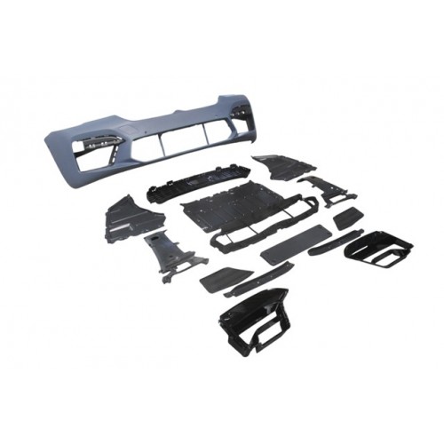 (YENİ ÜRÜN!!!)BMW 5 SERI- G30- 20/22; ÖN TAMPON GRİ (IZGARALI/SİS KAPAKLI/SENSÖR DELİKLİ) (F90/M5/LCI)