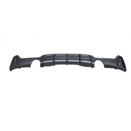 (YENİ ÜRÜN!!!)BMW 4 SERI- F32- 13/17; KARLIK (ARKA TAMPON ALTI) SIYAH (ÇİFT EGZOS DELİKLİ) (M-PERFORMANCE/LCI)