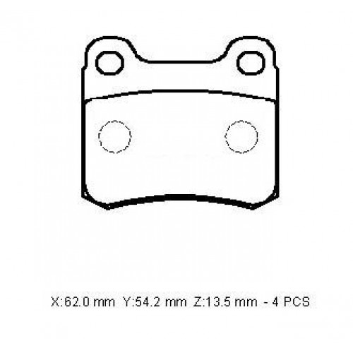 MERCEDES E CLASS- W124- 85/93; ARKA FREN BALATASI (KABLOSUZ)(DİSK) (62X54,2X13,5)(BRAMAX)