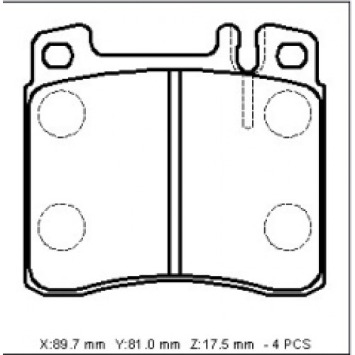 MERCEDES S SL CLASS- W140- 91/98; ÖN FREN BALATASI (KABLOSUZ)(DİSK) (90X86X18,5)(BRAMAX)