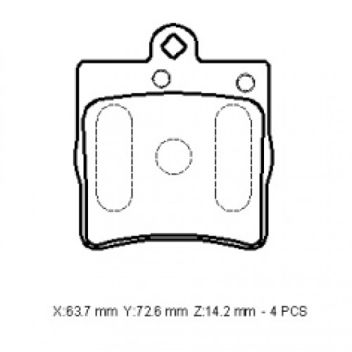 MERCEDES C CLASS- W202- 93/99; ARKA FREN BALATASI (KABLOSUZ) (DİSK)(63,7X72.6X14,2) (BRAMAX)