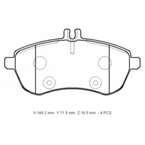 MERCEDES C CLASS- W204- 07/11; ÖN FREN BALATASI (KABLOSUZ)(DİSK) (146.2X71.5X19.5)(BRAMAX)