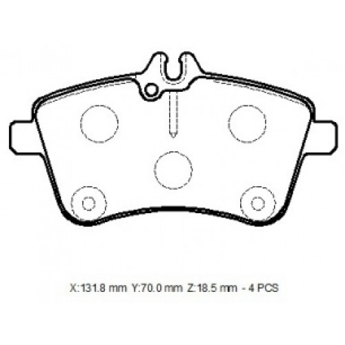 MERCEDES B CLASS- W245- 05/09; ÖN FREN BALATASI (KABLOSUZ)(DİSK)(131.8X70X18.5)(BRAMAX)