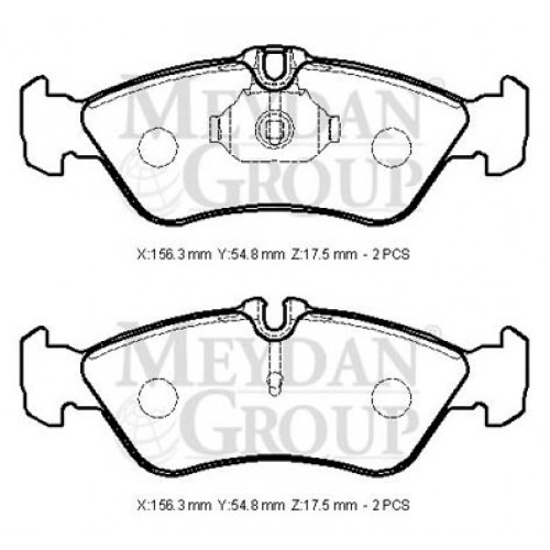 MERCEDES SPRINTER- 95/00; ARKA FREN BALATASI (KULAKLI)(KABLOSUZ)(DİSK)(156,3X54,8X17,5) (BRAMAX)