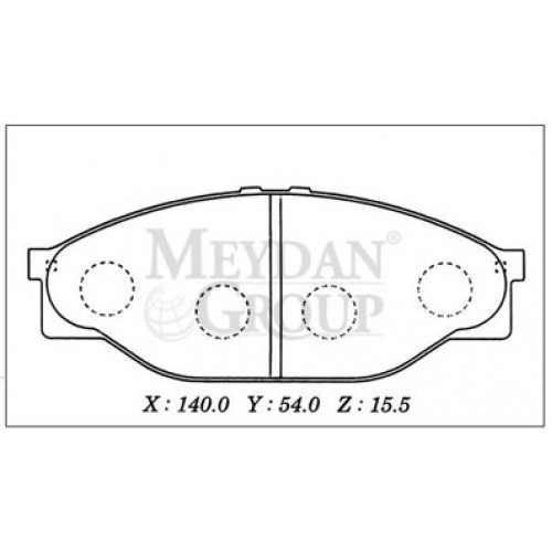 TOYOTA HIACE- MİNİBÜS- 89/97; ÖN FREN BALATASI (DİSK) (140X54X15,5) (DAIWA)