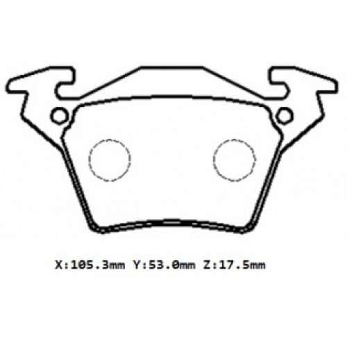 MERCEDES VITO- W638- 96/03; ARKA FREN BALATASI (DİSK)113/114/108/110/112 (105.3x53x17.5)(BRAMAX)