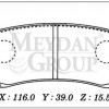 TOYOTA LANDCRUISER- VX 80- 90/97; ARKA FREN BALATASI (DİSK) (116X39X15,5) (DAIWA)