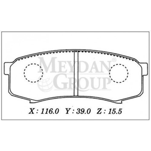 TOYOTA LANDCRUISER- VX 80- 90/97; ARKA FREN BALATASI (DİSK) (116X39X15,5) (DAIWA)