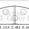 NISSAN SUNNY- B11 CD17- 84/88; ÖN FREN BALATASI DİZEL (DİSK) (111,6X46,2X14,5) (DAIWA)