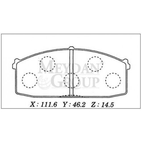 NISSAN SUNNY- B11 CD17- 84/88; ÖN FREN BALATASI DİZEL (DİSK) (111,6X46,2X14,5) (DAIWA)