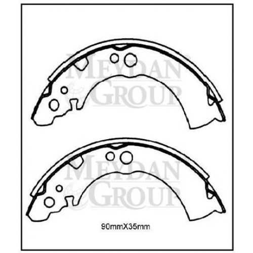 NISSAN SUNNY- B11 CD17- 84/86; ARKA FREN PABUCU BENZİNLİ/DİZEL TİP (90X35) (DAIWA)