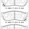 NISSAN SUNNY- B11 CD17- 84/88; ÖN FREN BALATASI DİZEL TİP (DİSK) (108,6X37X16) (DAIWA)