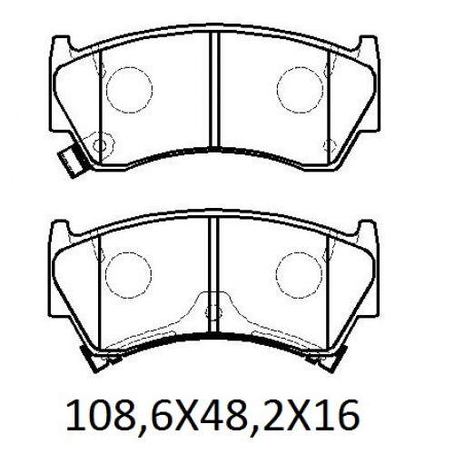 NISSAN ALMERA- N16- SD/HB- 00/03; ÖN FREN BALATASI (DİSK) (108,6X48,2X16) (DAIWA)