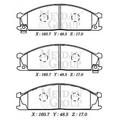 NISSAN VANETTE- 96/02; ÖN FREN BALATASI SACLI TİP (DİSK) (130,1X44,5X16,5)(DAIWA)