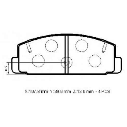 MAZDA 6- SD- 09/12; ARKA FREN BALATASI (DİSK) (107.8X39.6X13)(DAIWA)