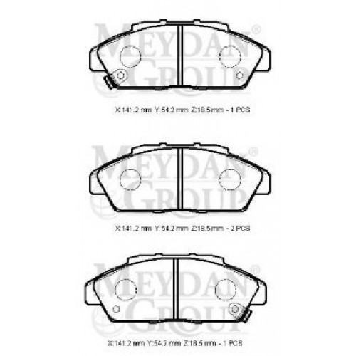 HONDA ACCORD- 90/93; ÖN FREN BALATASI (DİSK) (141,2X51X18,5) (DAIWA)
