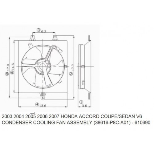 HONDA ACCORD- 03/08; KLİMA FAN DAVLUMBAZI KOMPLE SAC (2.4CC) V6 (4KANAT)