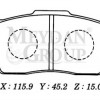 HONDA CIVIC- SD/HB- 92/95; ÖN FREN BALATASI DÜZ TİP (DİSK) (115,9X45,2X15)(DAIWA)