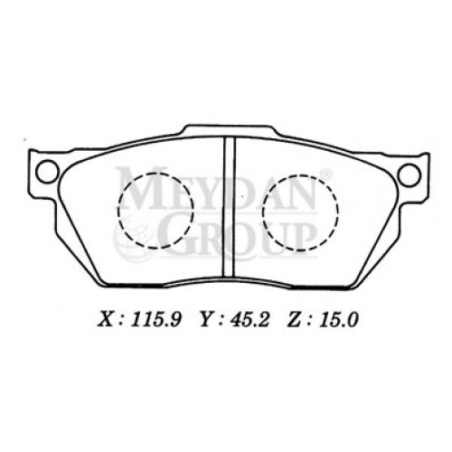 HONDA CIVIC- SD/HB- 92/95; ÖN FREN BALATASI DÜZ TİP (DİSK) (115,9X45,2X15)(DAIWA)