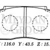 HONDA CIVIC- SD/HB- 92/95; ÖN FREN BALATASI TIRNAKSIZ TİP (DİSK) (116X43,5X15) (DAIWA) HONDA CIVIC- SD/HB- 92/95; ÖN FREN BALATASI TIRNAKSIZ TİP (DİSK) (116X43,5X15) (DAIWA)