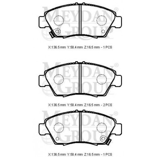 HONDA CIVIC- SD/HB- 96/98; ÖN FREN BALATASI (DİSK) (136,5X51,5X16,5) (DAIWA)