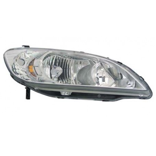 HONDA CIVIC- SD- 04/05; FAR LAMBASI SOL MANUEL (SİNYALİ SARI)(CAMI SETLİ) (PARK LAMBA DELİKSİZ)