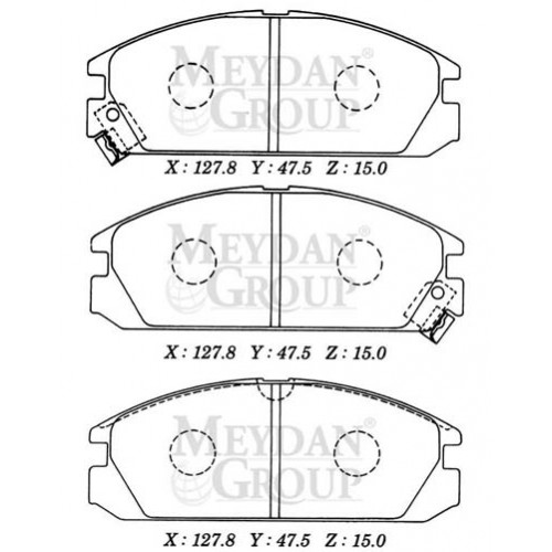 HONDA INTEGRA- 90/91; ÖN FREN BALATASI SEGMANLI (DİSK) (127,8X47,5X15) (DAIWA)