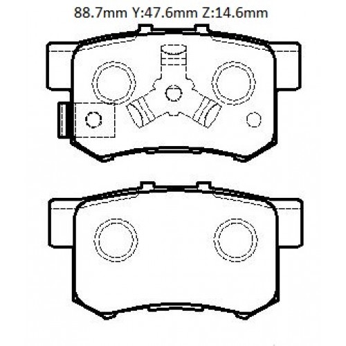 HONDA CRV- 05/06; ARKA FREN BALATASI (DİSK) (88,7X47,6X14,6) (BRAMAX)