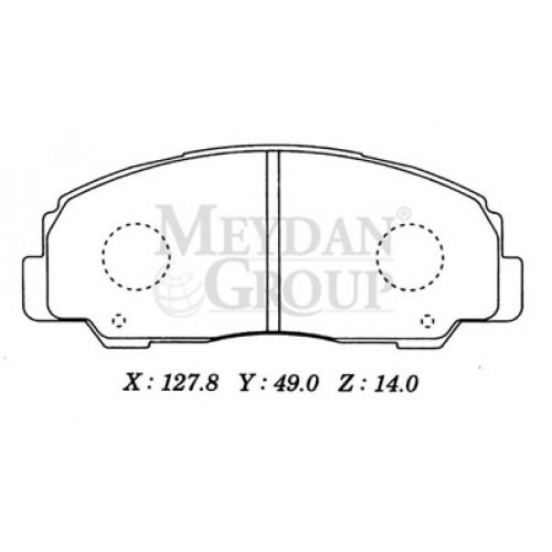 DAIHATSU FEROZA- 92/94; ÖN FREN BALATASI (DİSK) (127,8X49X14) (DAIWA)