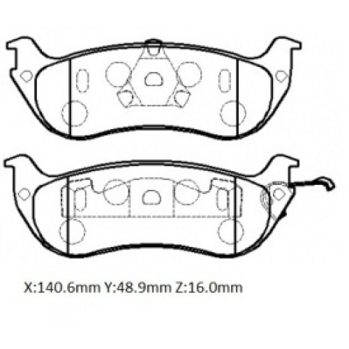 LINCOLN TOWN CAR- 98/02; ARKA FREN BALATASI (DİSK)(140.6X48.9X16)(BRAMAX)