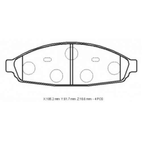 LINCOLN TOWN CAR- 03/07; ÖN FREN BALATASI (DİSK)(185.2X61.7X16.6)(BRAMAX)