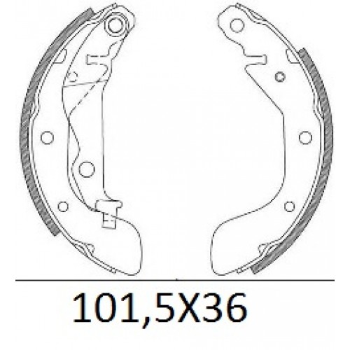 CHEVROLET KALOS- HB- 04/05; ARKA FREN PABUCU (101,5X36) (DAIWA)