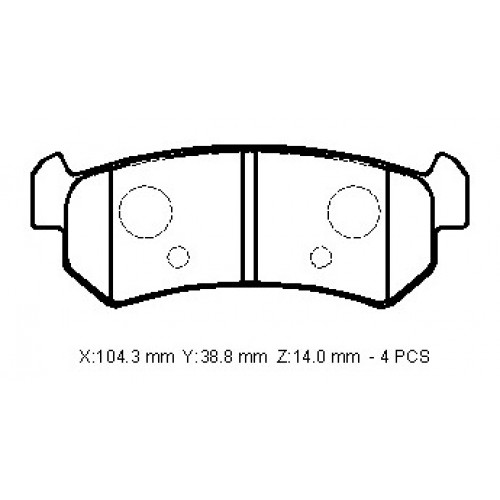 CHEVROLET REZZO- 04/06; ARKA FREN BALATASI (DİSK) (104,4X38,8X14)(BRAMAX)