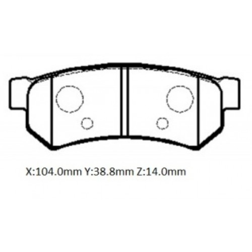 CHEVROLET LACETTI- SD- 04/09; ARKA FREN BALATASI (DİSK) (103,9x38,8x14)(BRAMAX)