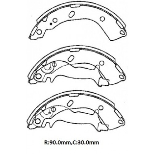 HYUNDAI GETZ- 03/05; ARKA FREN PABUCU (ABS SİZ)(90X30) (DAIWA)