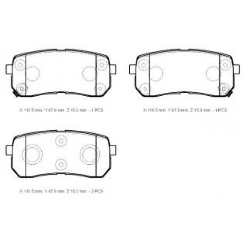 HYUNDAI H1- MİNİBÜS- 09/11; ARKA FREN BALATASI (DİSK)(110,5X47,6X15) (DAIWA)