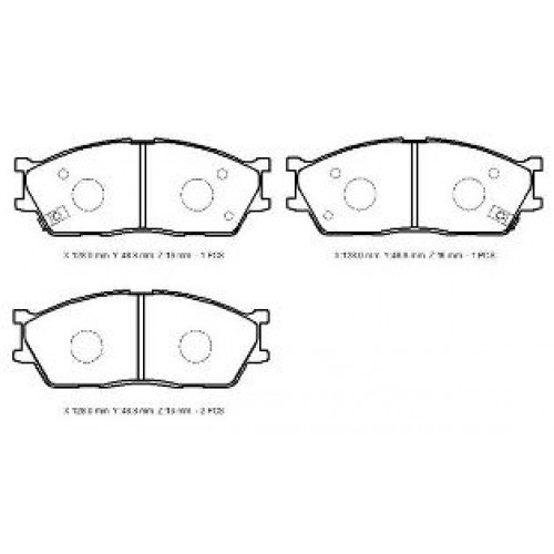 KIA RIO- II- 03/05; ÖN FREN BALATASI (127,8X48.8X16) (DAIWA)