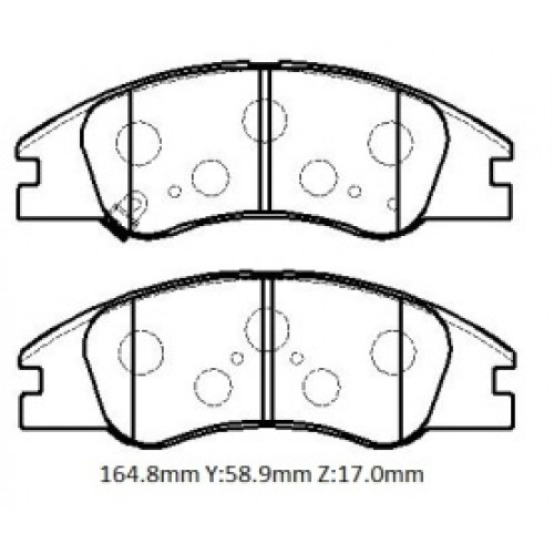 KIA CERATO- 10/11; ÖN FREN BALATASI (DİSK) (164,8X58,9X17) (DAIWA)