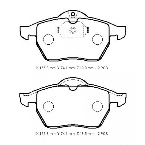 OPEL VECTRA- B- 96/99; ÖN FREN BALATASI (KABLOSUZ)(DİSK) (155,3X74,1X19/156,3X74,1X18,5) (BRAMAX)