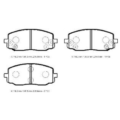 KIA PICANTO- 04/08; ÖN FREN BALATASI (DİSK) (116,2X47,5X15,9) (DAIWA)