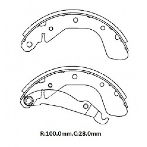 OPEL CORSA- B- 93/00; ARKA FREN PABUCU 1,0/1,2/1,4/1,6cc (100X28) (BRAMAX)