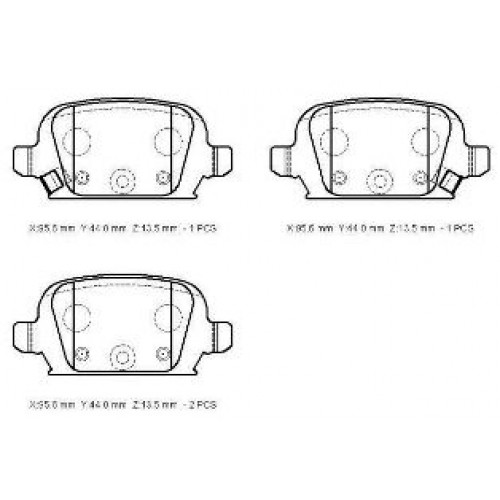 OPEL CORSA- C- 00/03; ARKA FREN BALATASI 1,4cc (DİSK)(95,5X43,9X13,8)(BRAMAX)