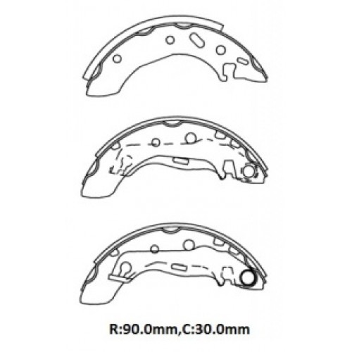 FORD FIESTA- 96/99; ARKA FREN PABUCU 1,25/1,3/1,4cc (90X30) (BRAMAX)